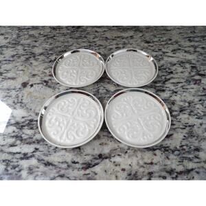 Lenox Coasters Seville Collection Platinum Trim 4" Set of 4